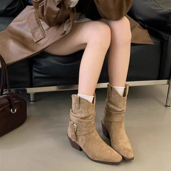 Damen Elegante und bequeme Western-Stiefel Drune