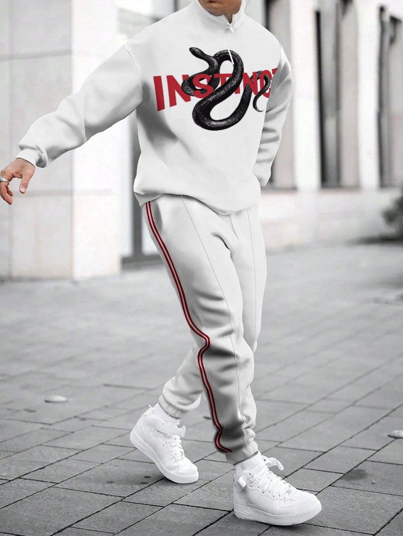 Herren Sportliches Sweatshirt mit modernem Zipper und grafischem Muster Drune