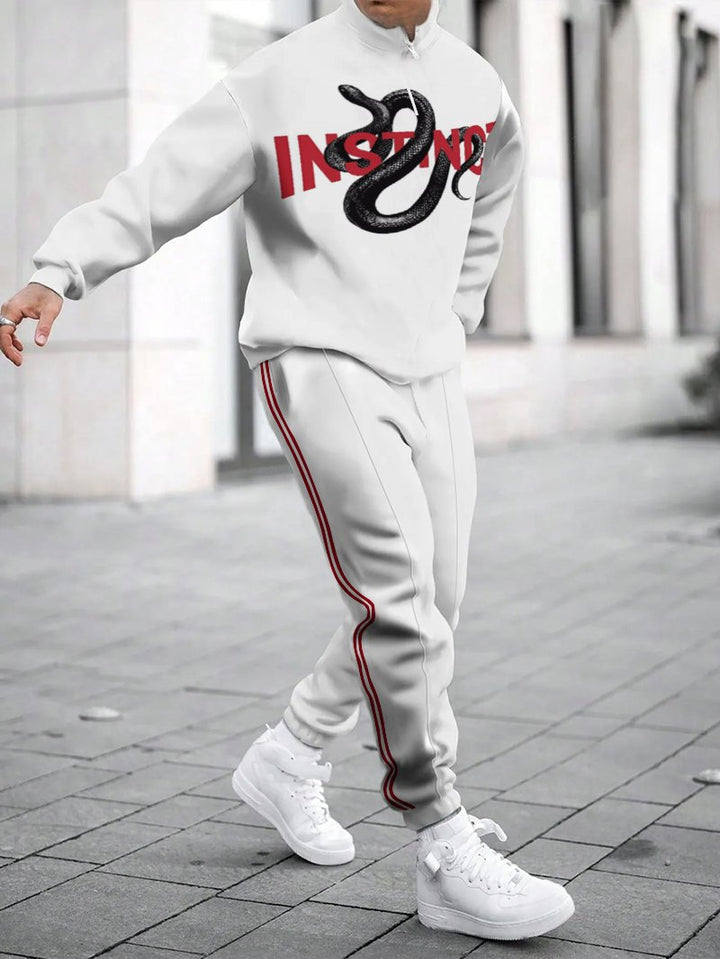 Herren Sportliches Sweatshirt mit modernem Zipper und grafischem Muster Drune