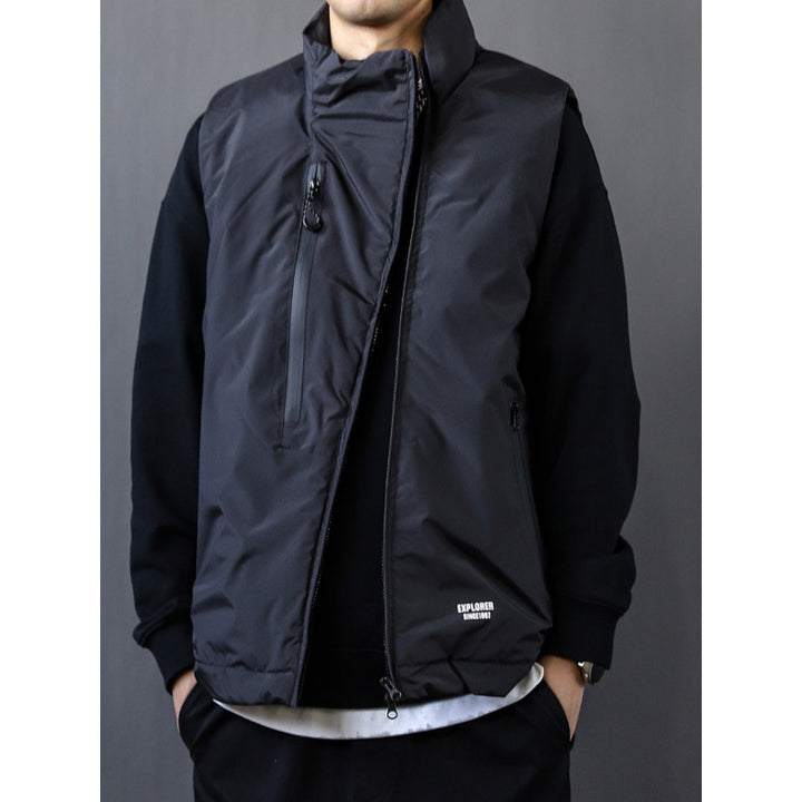 Herren Wattierte Outdoor-Steppweste mit hohem Stehkragen Drune
