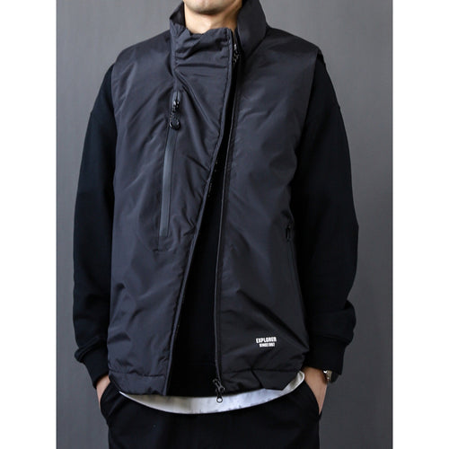 Herren Wattierte Outdoor-Steppweste mit hohem Stehkragen Drune