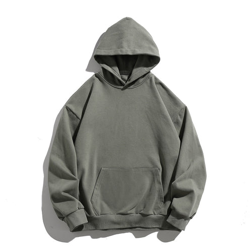 Unisex Relaxed-Fit Baumwollmix-Kapuzenpullover mit vorgewaschter Optik und Kängurutasche Drune