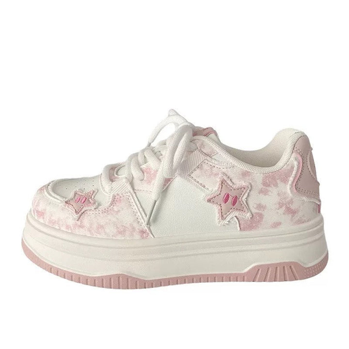 Damen Modische Sneakers mit Sternen-Applikationen Drune