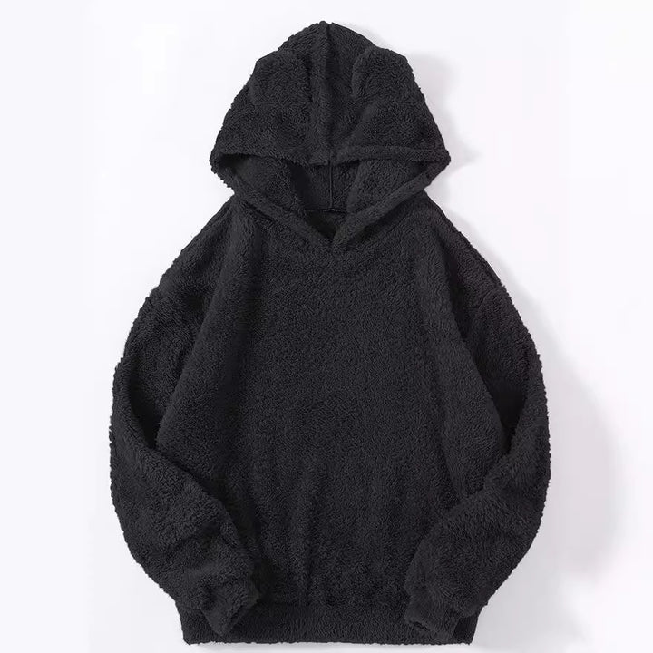 Damen nan kuscheliger Teddy-Hoodie mit Ohren, elastischem Bund und extra weichem Plüsch Drune