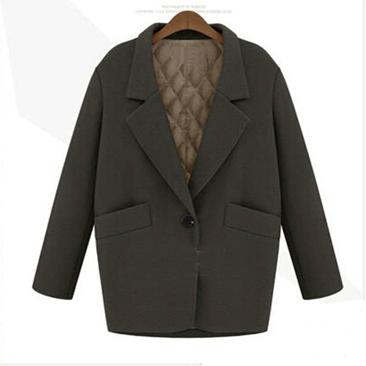 Damen Oversize Wollmix Shortcoat mit gesteppter Innenfütterung und Pattentaschen Drune