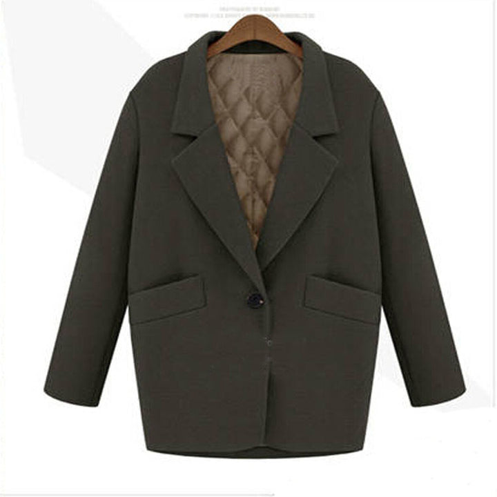 Damen Oversize Wollmix Shortcoat mit gesteppter Innenfütterung und Pattentaschen Drune
