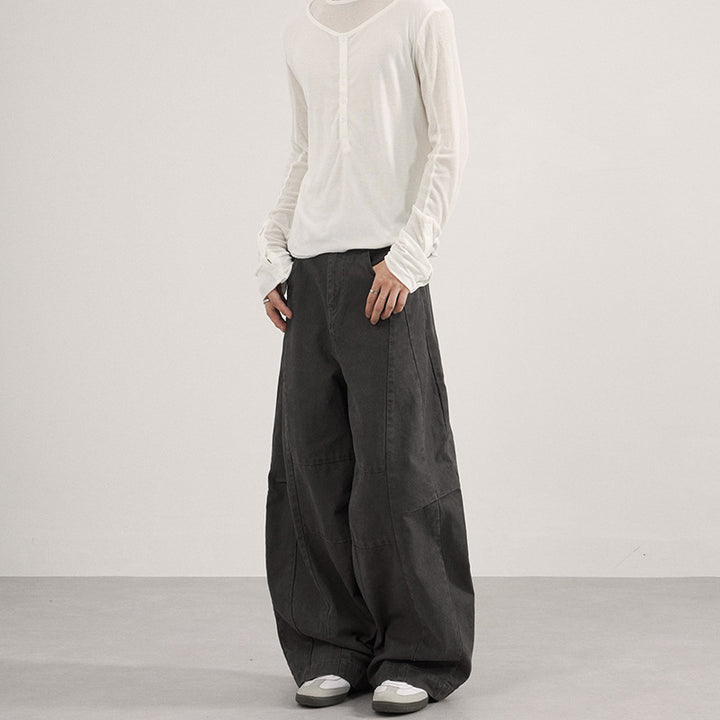 Herren Weite Paneel-Twill Palazzohose im Utility-Look Drune