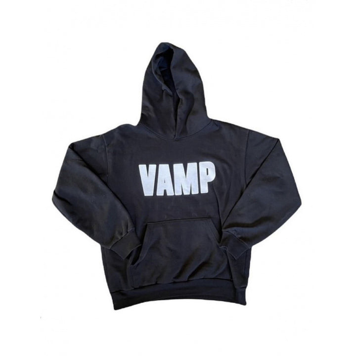 Unisex nan Kapuzensweatshirt mit Used-Frontdruck und Kängurutasche Drune