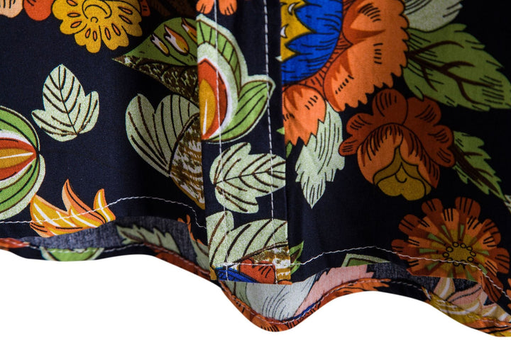Damen Kurzarmhemd mit leichtem Blumenmuster und lässigem Schnitt Drune
