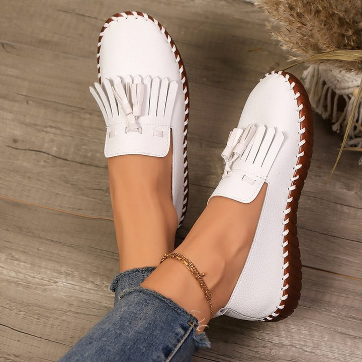 Damen Bequeme Mokassins mit Fransen-Detail Drune