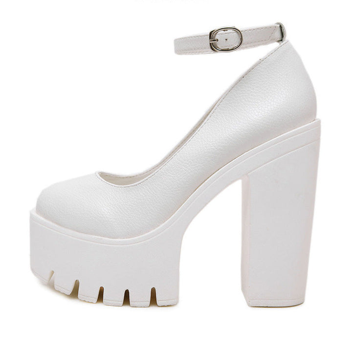 Damen Plateau-Pumps mit eleganter Doppelriemenführung und rutschfester Sohle Drune