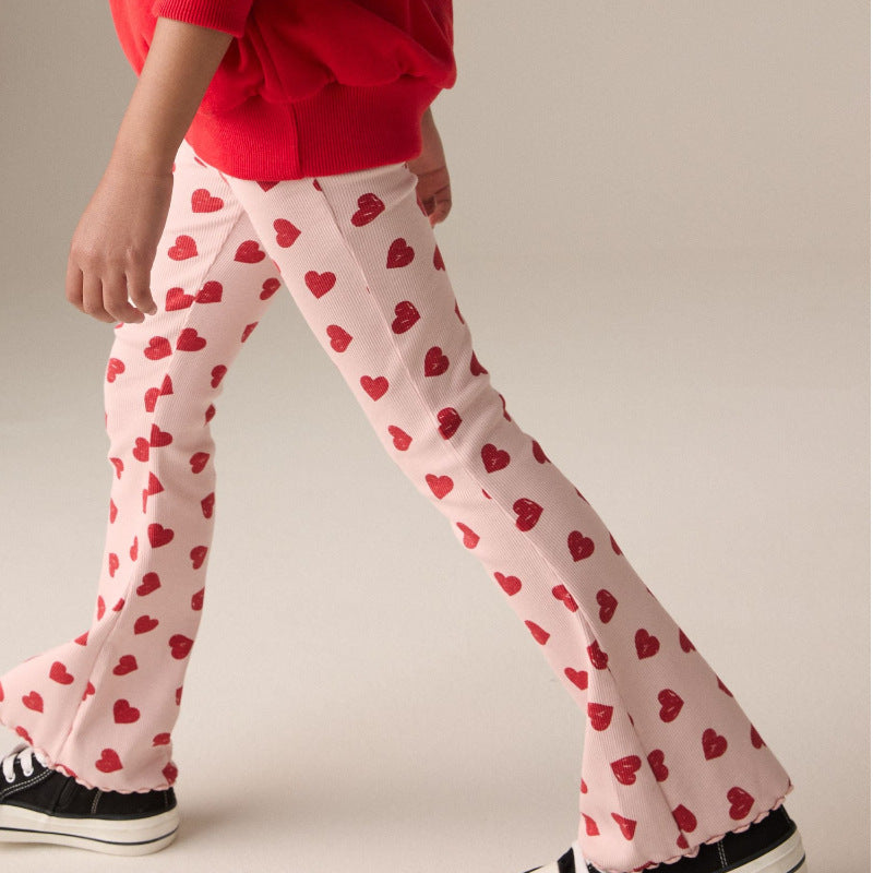 Mädchen Schlagleggings mit fröhlichem Herz-Design Drune