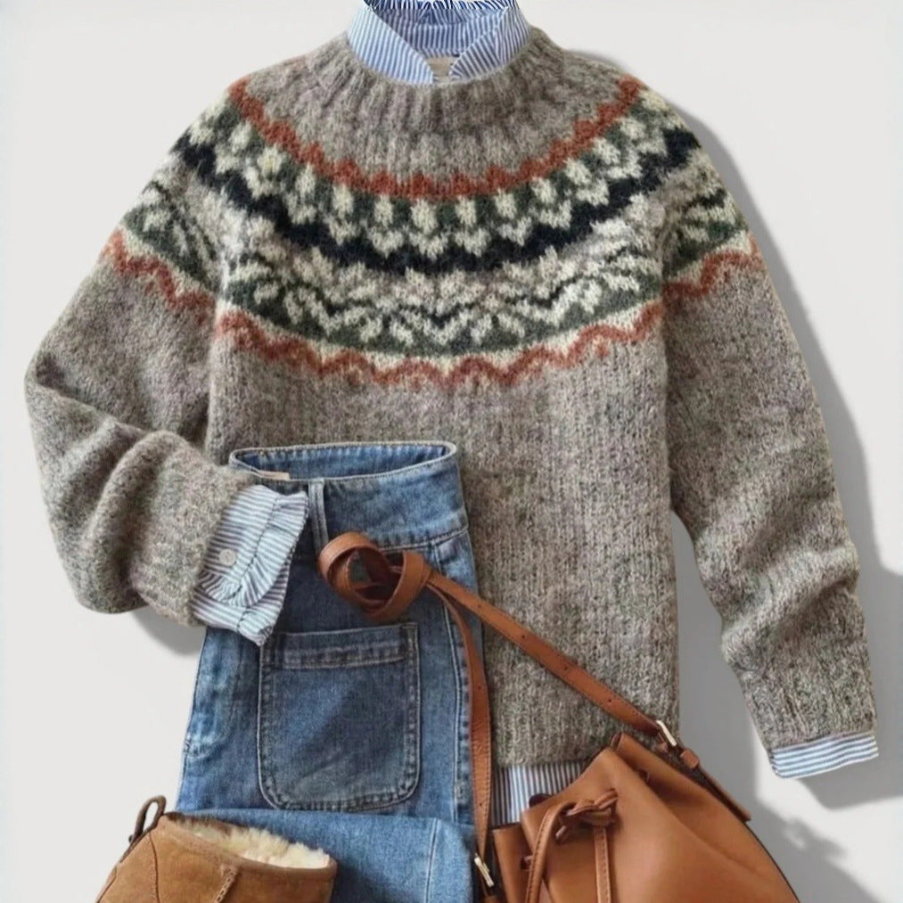 Damen Modischer Pullover mit Fair-Trade-Muster