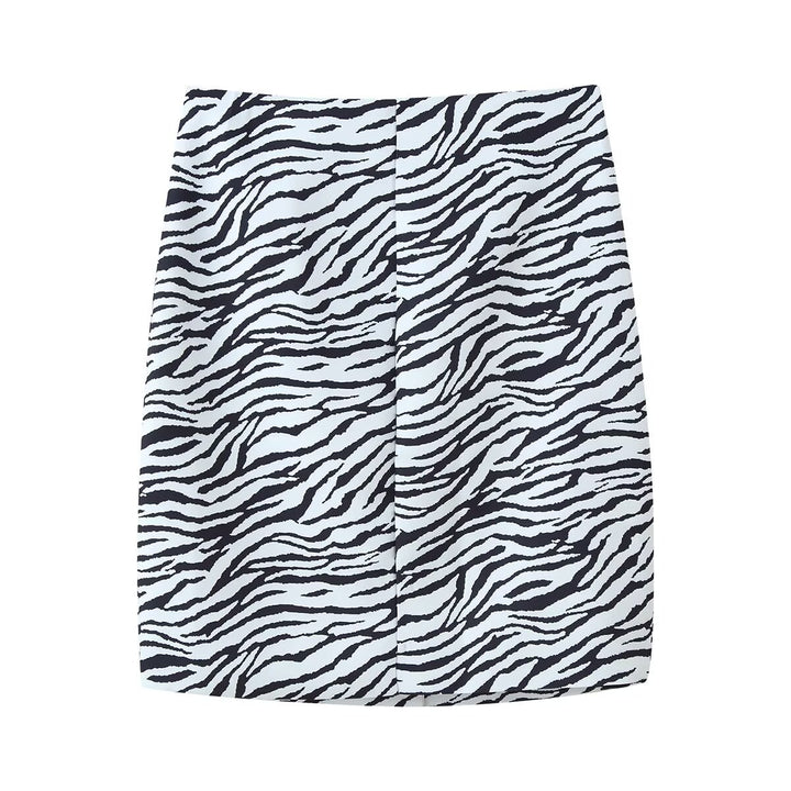 Damen Kurzblazer mit übergroßem Schalkragen und Zebra-Print Drune