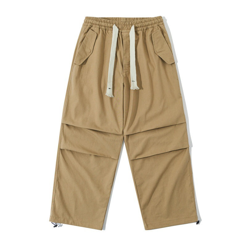 Unisex Weite Utility-Cargohose mit elastischem Bund, Kordelzug und verstellbarem Saum Drune