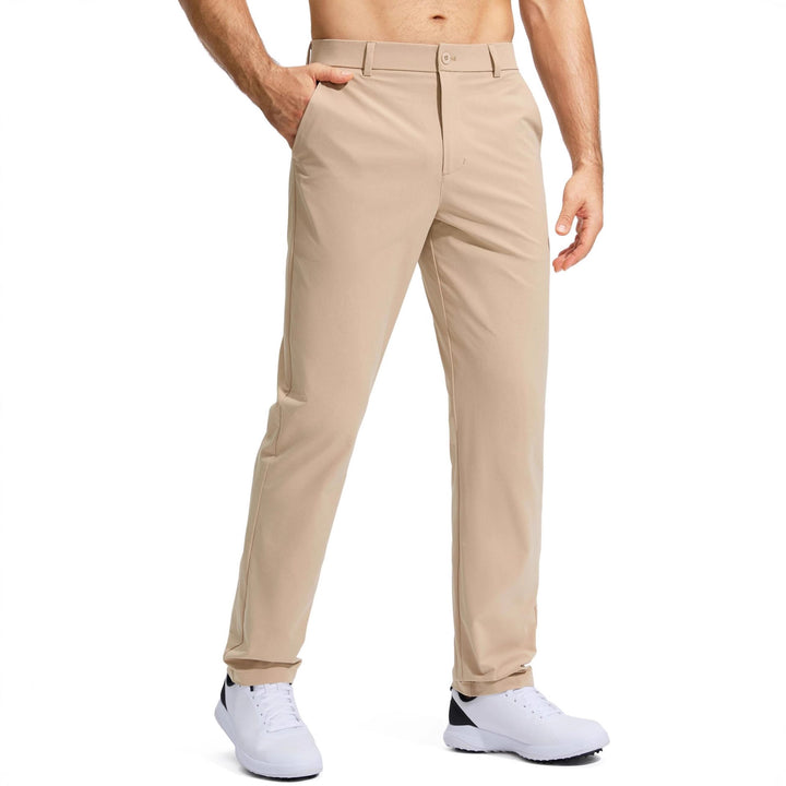 Herren nan elastische Golftwill-Hose mit geradem Schnitt, knitterfreiem Material und verdeckter Reißverschlusstasche Drune