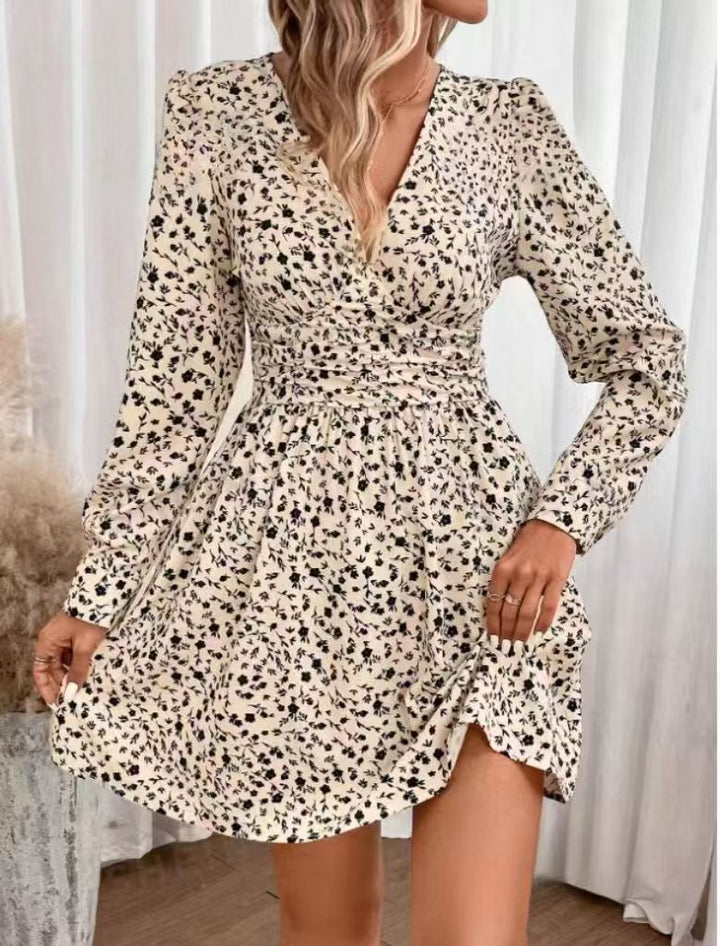 Damen Kurzarm Kleid Drune
