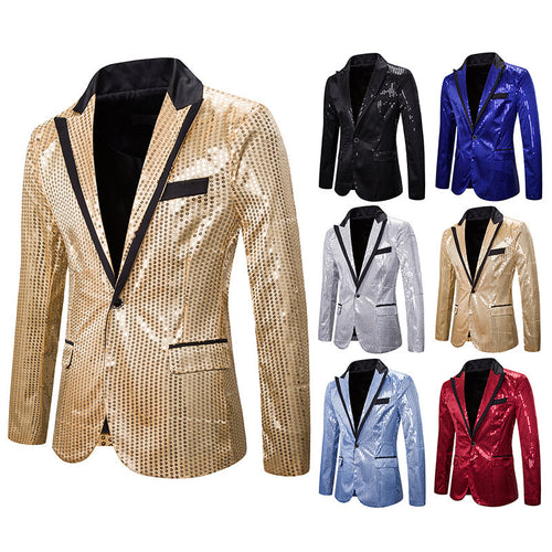 Herren eleganter Pailletten Blazer mit modernem Schnitt Drune