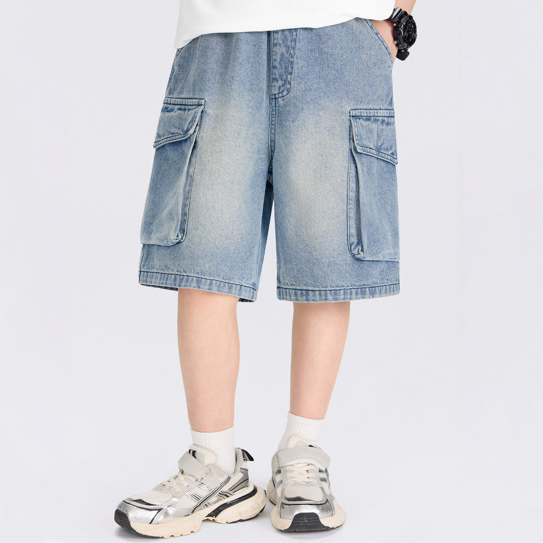 Unisex lässige Cargo-Shorts mit großen Seitentaschen Drune