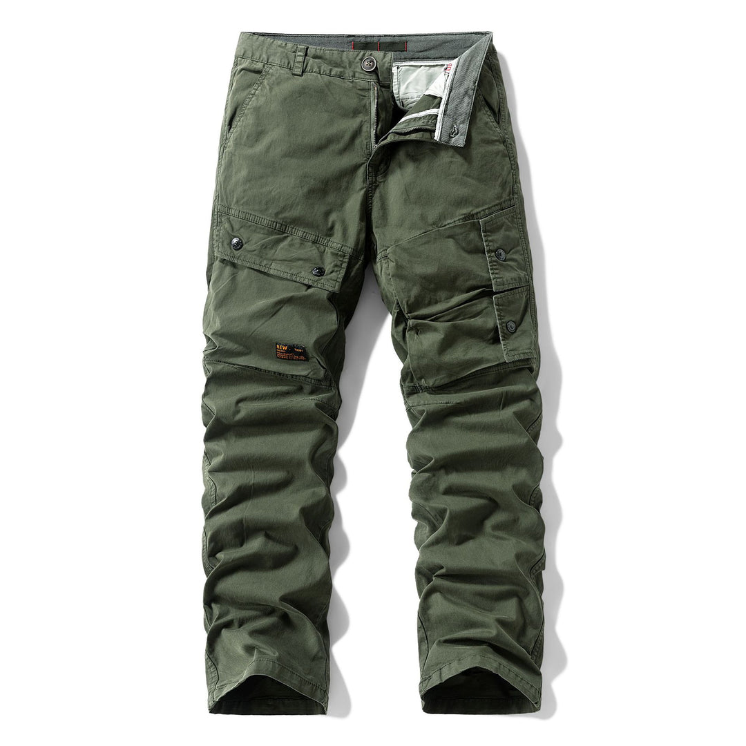 Herren Robuste Canvas-Cargo-Hose mit elastischem Bund, Kniepaneelen und Klappfächern Drune