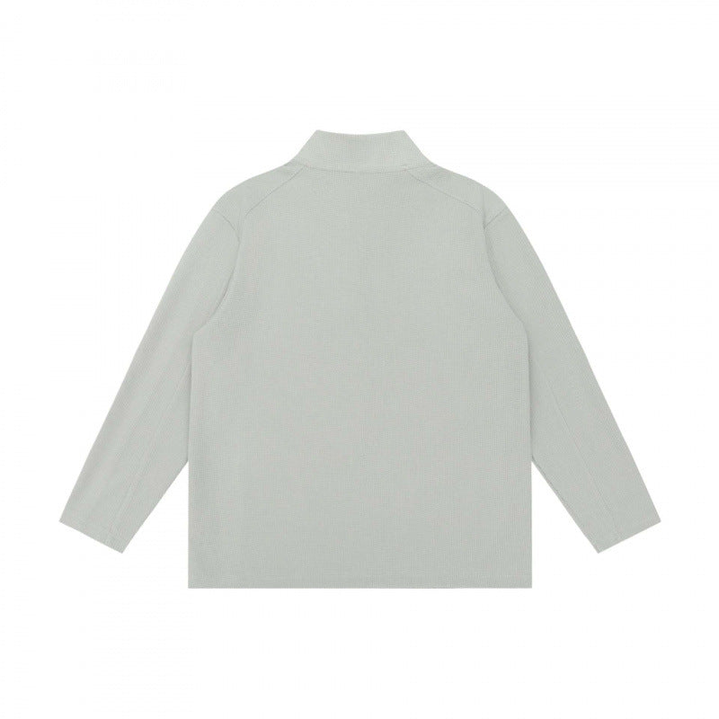 Unisex Texturierter Half‑Zip‑Strickpullover im Boxy‑Schnitt mit Stehkragen Drune