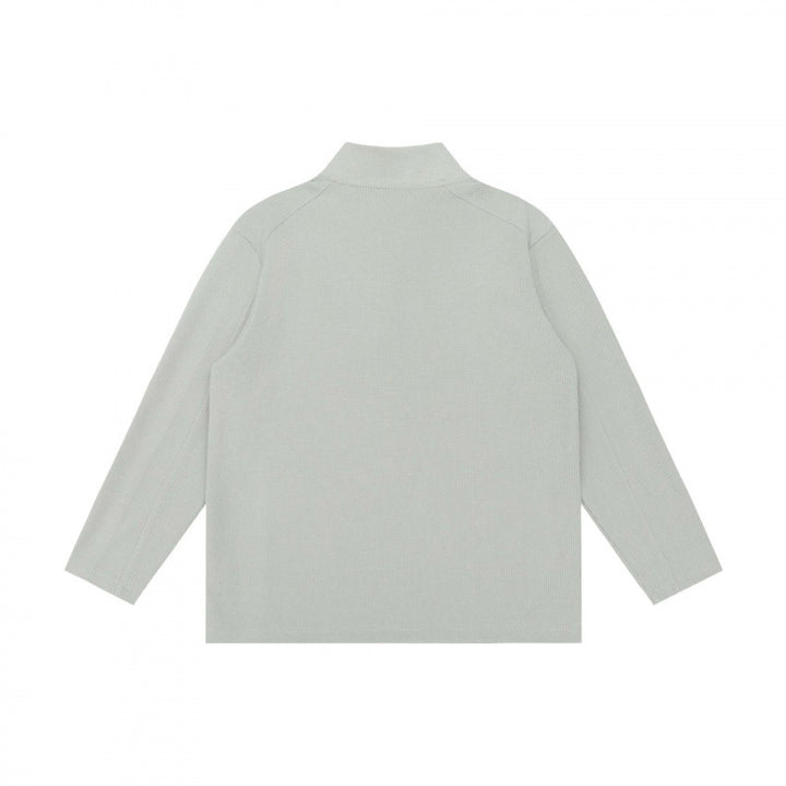 Unisex Texturierter Half‑Zip‑Strickpullover im Boxy‑Schnitt mit Stehkragen Drune