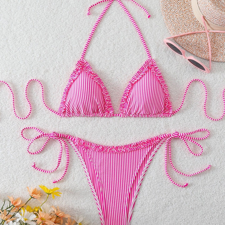 Damen Triangel-Bikini mit lässigen Bindebändern Drune