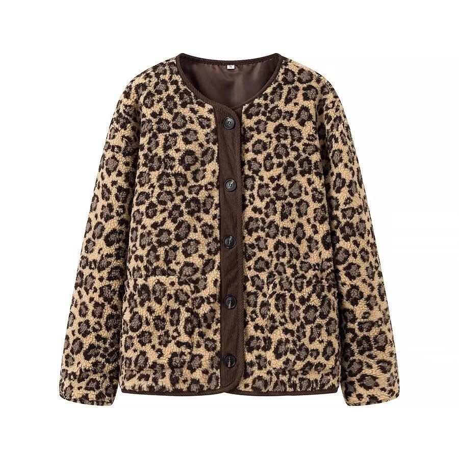 Damen Wärmeisolierte Leopardenmusterjacke Drune