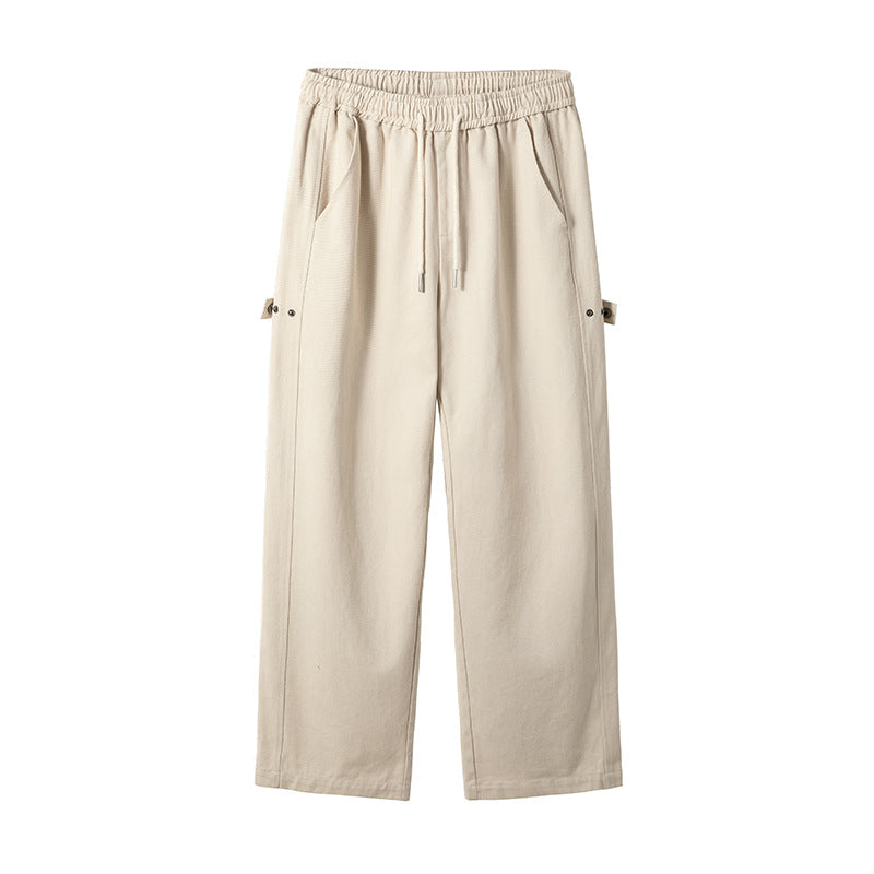 Herren Relaxed‑Fit Baumwoll‑Canvas‑Hose mit Elastikbund, Tunnelzug und Utility‑Seitenschlaufen Drune