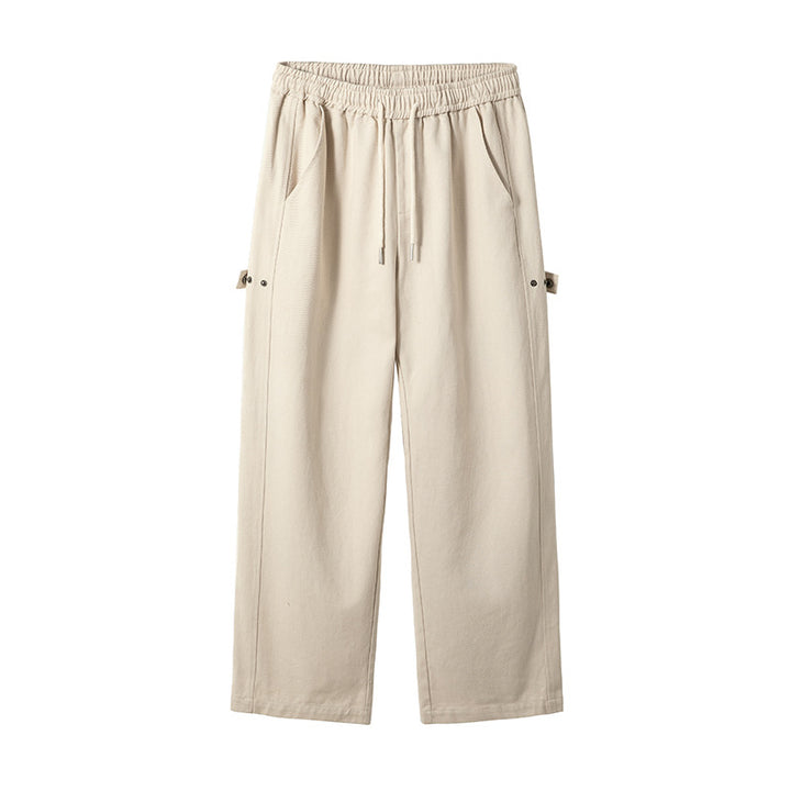 Herren Relaxed‑Fit Baumwoll‑Canvas‑Hose mit Elastikbund, Tunnelzug und Utility‑Seitenschlaufen Drune