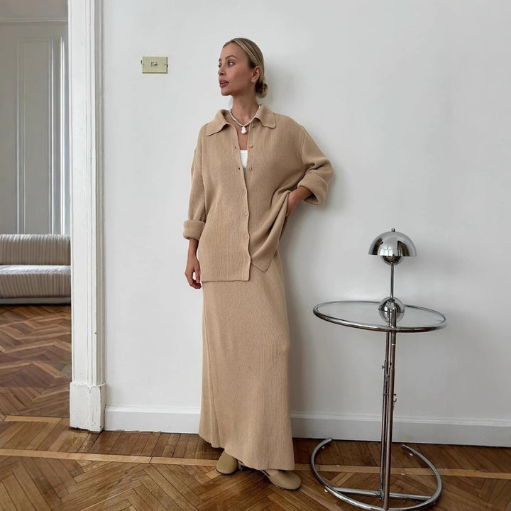 Damen Langstrickmantel Drune