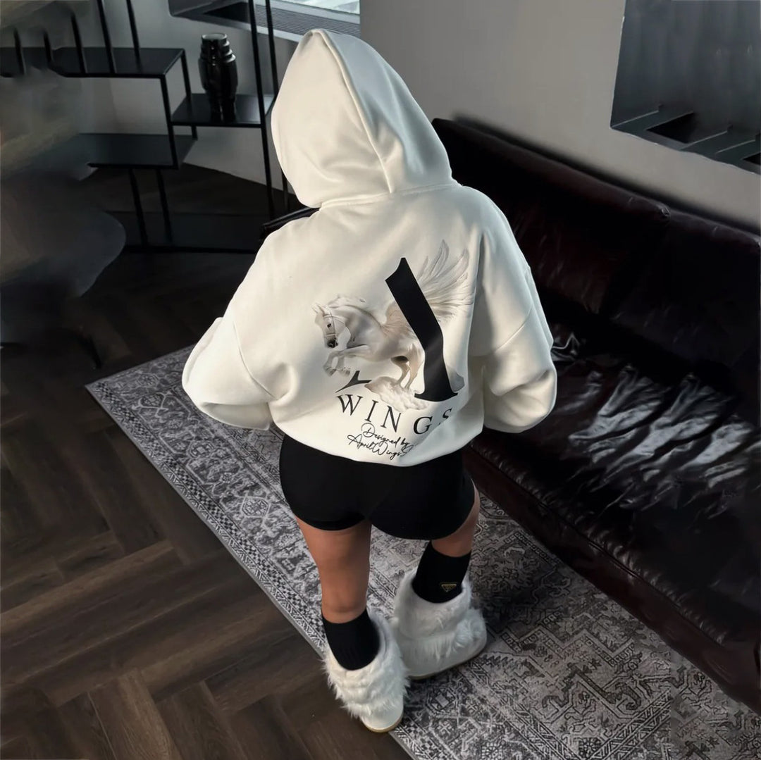 Damen Urbaner Hoodie mit einzigartigem Grafikdesign Drune