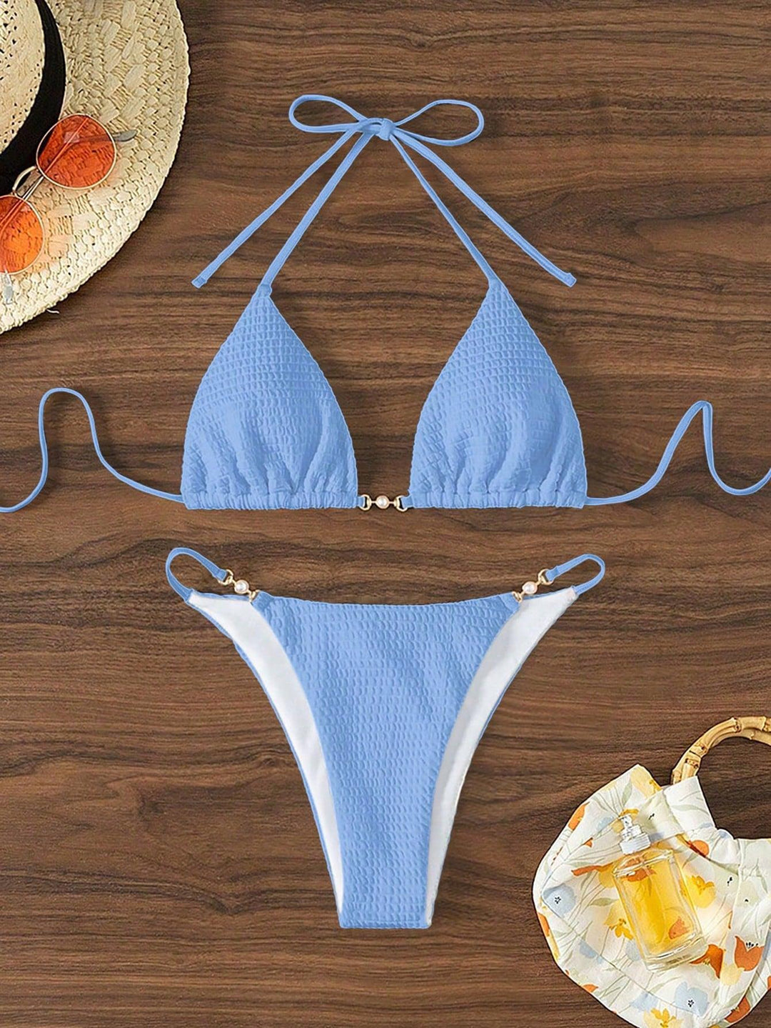 Damen Triangel-Bikini mit modischen Schnürdetails und eleganten Akzenten Drune