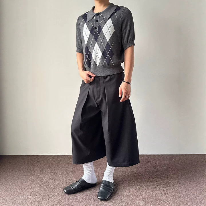 Herren modische Strick-Polo mit Grafiken Drune