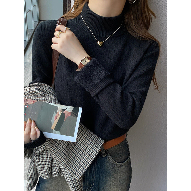 Damen Pullover mit Rollkragen und luxuriösem Flauschsaum Drune