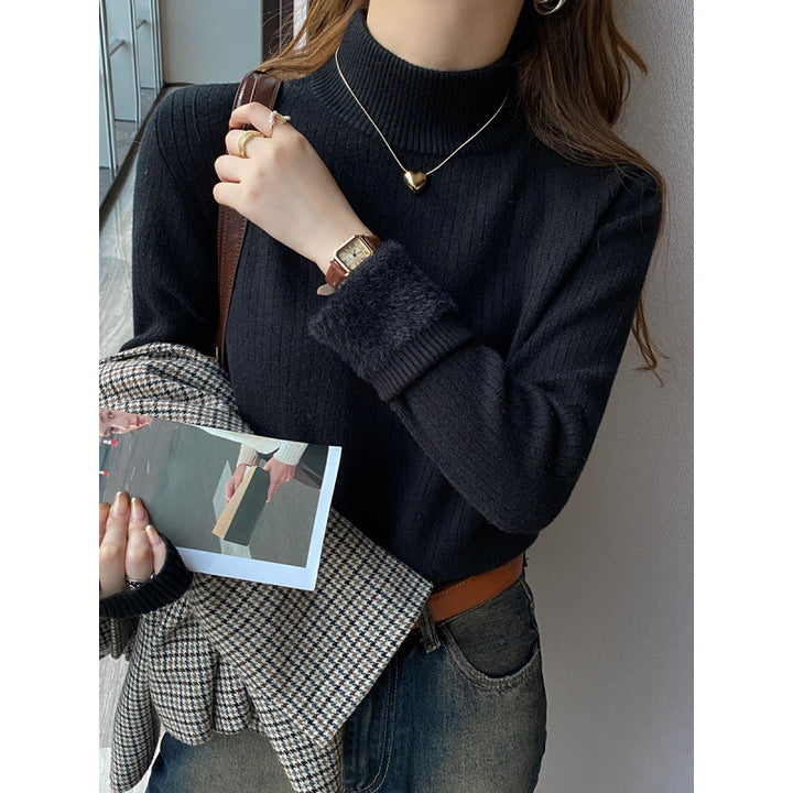 Damen Pullover mit Rollkragen und luxuriösem Flauschsaum Drune