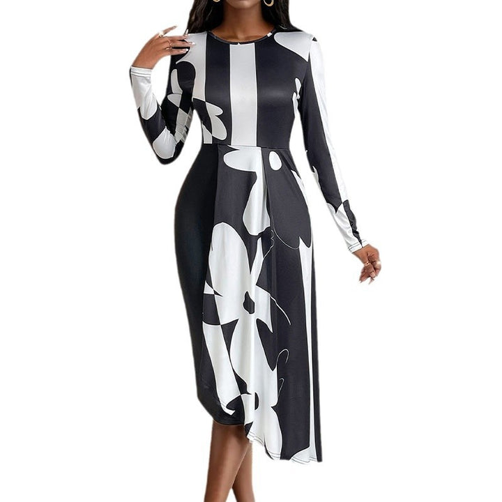 Damen Maxikleid mit modernem Grafikdesign und elegantem Schnitt Drune