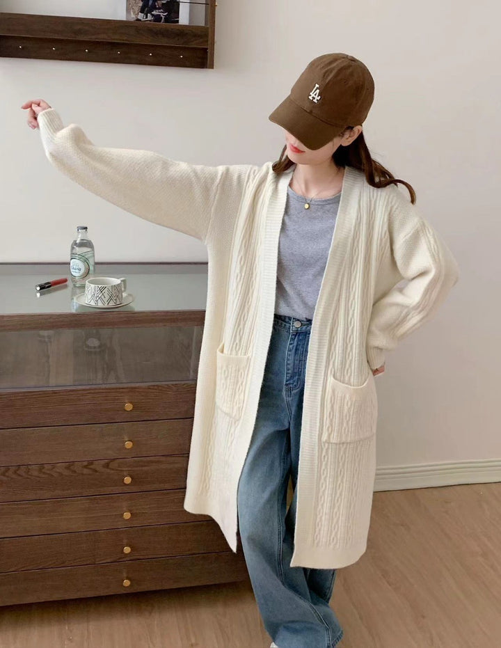 Damen Gemütliche Strickjacke mit Taschen Drune