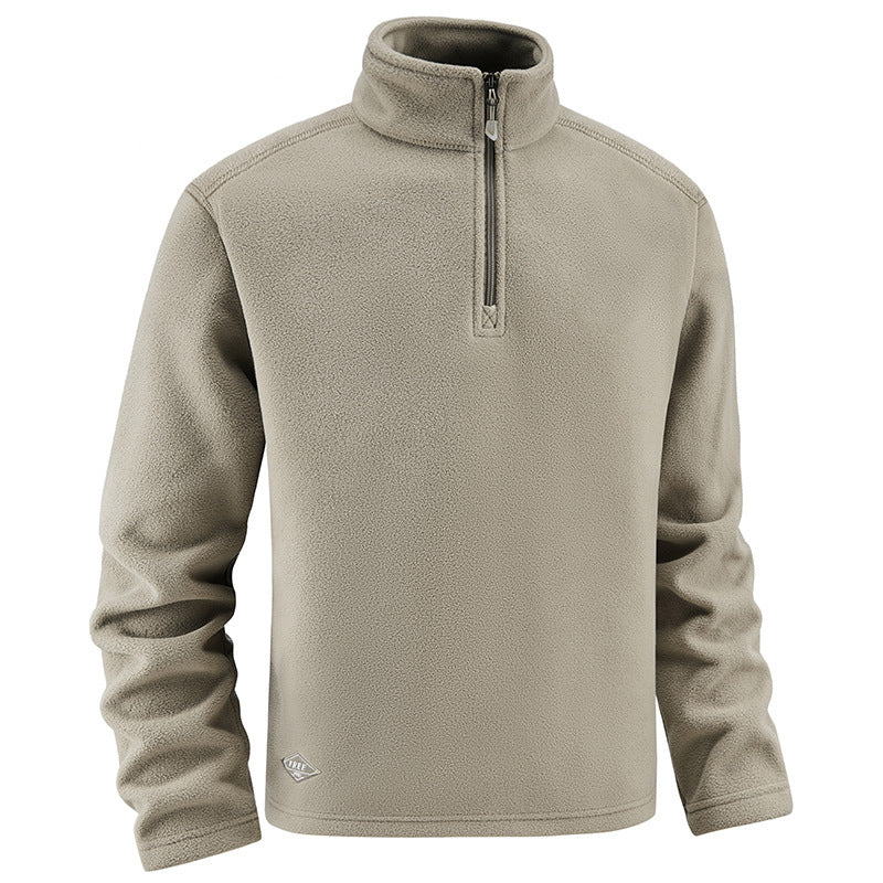 Herren Fleece-Pullover mit Troyer-Kragen und halbem Reißverschluss aus weichem Microfleece Drune