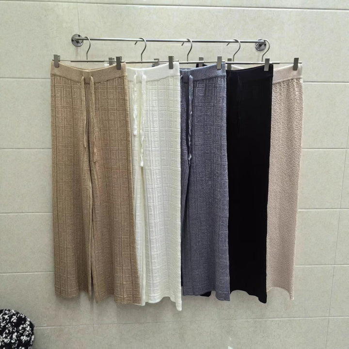 Damen Weite Sommerhose mit elastischem Bund und festem Streifenmuster Drune