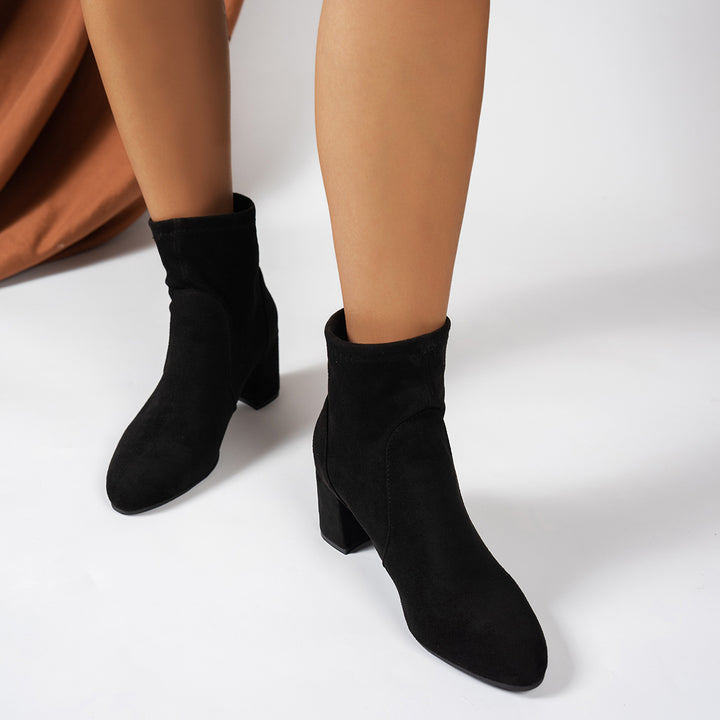 Damen Elegante Stiefeletten aus Wildleder Drune