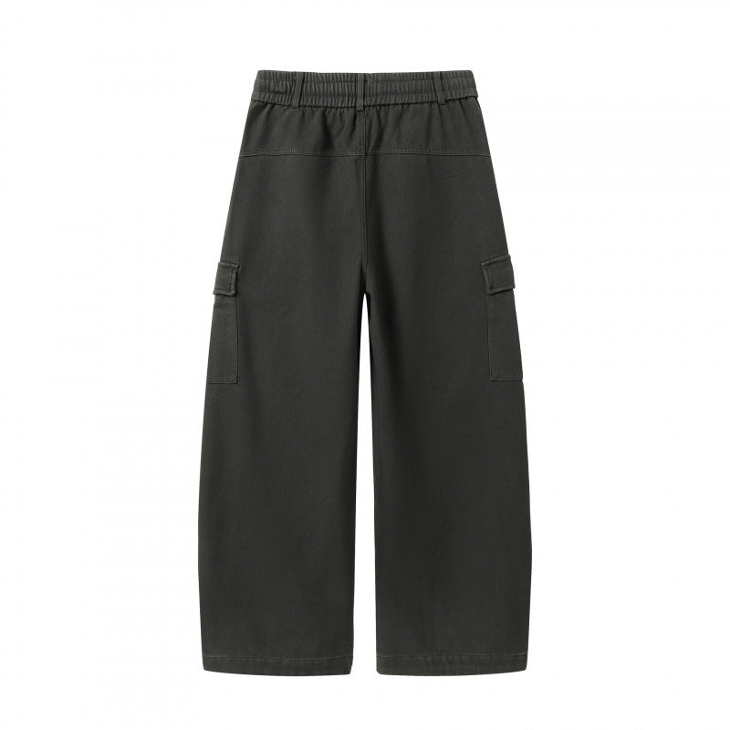 Damen Weite Cargo-Hose mit Tunnelzugbund, aufgesetzten Pattentaschen und weitem Bein Drune