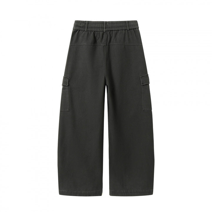 Damen Weite Cargo-Hose mit Tunnelzugbund, aufgesetzten Pattentaschen und weitem Bein Drune
