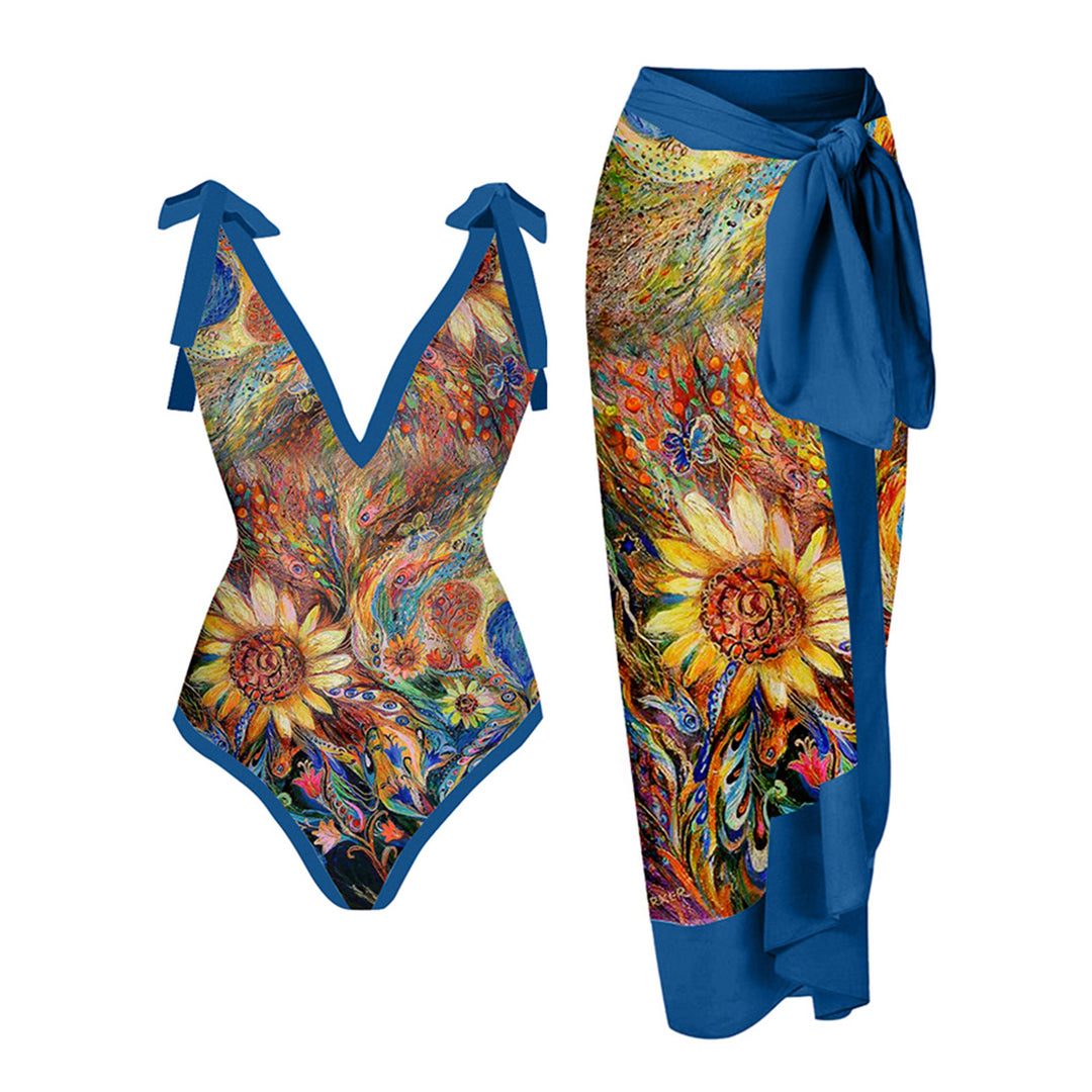 Damen Bademode-Set mit stilvollem Wickelrock Drune
