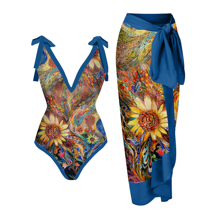 Damen Bademode-Set mit stilvollem Wickelrock Drune