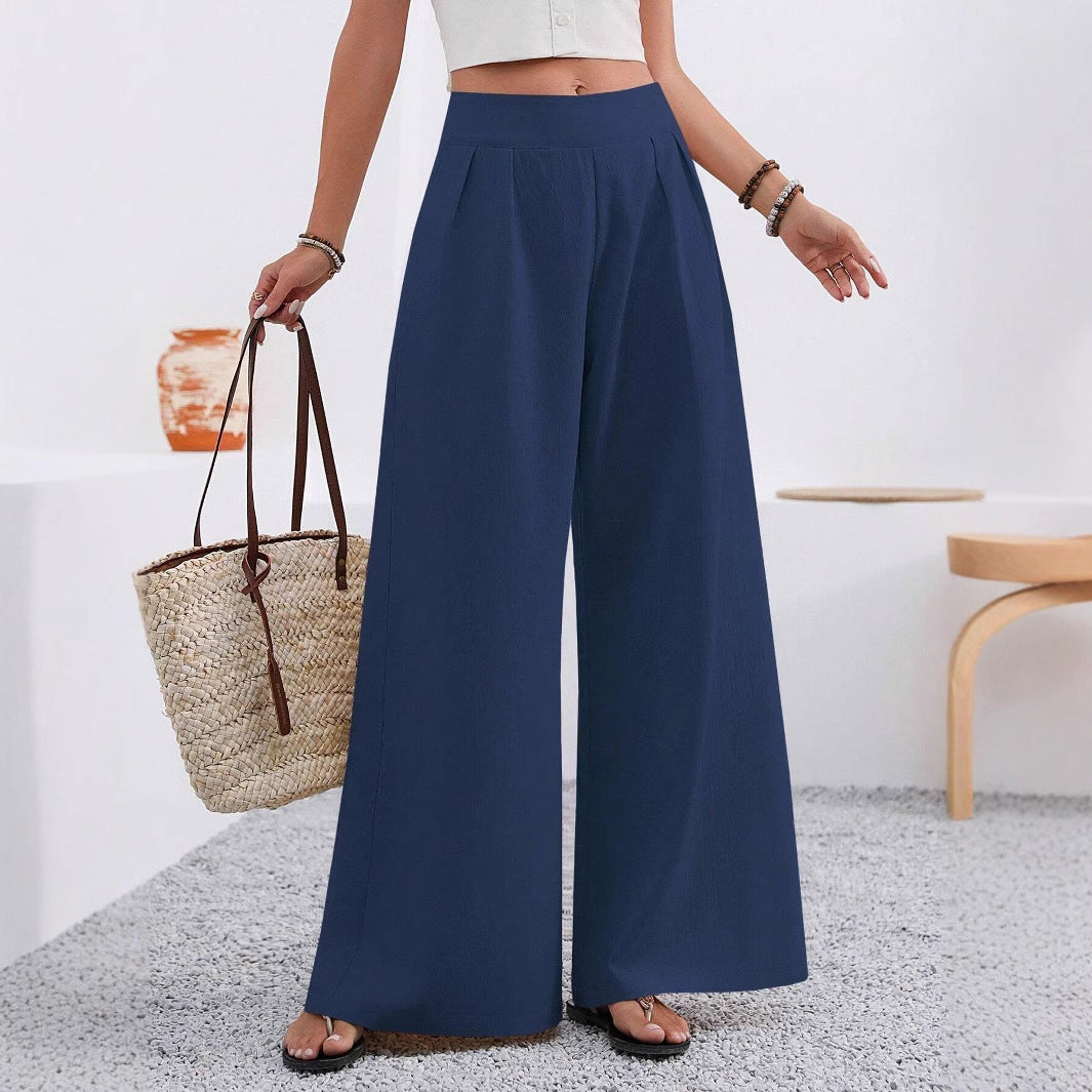 Damen Elegante und weite Bundfaltenhose Drune