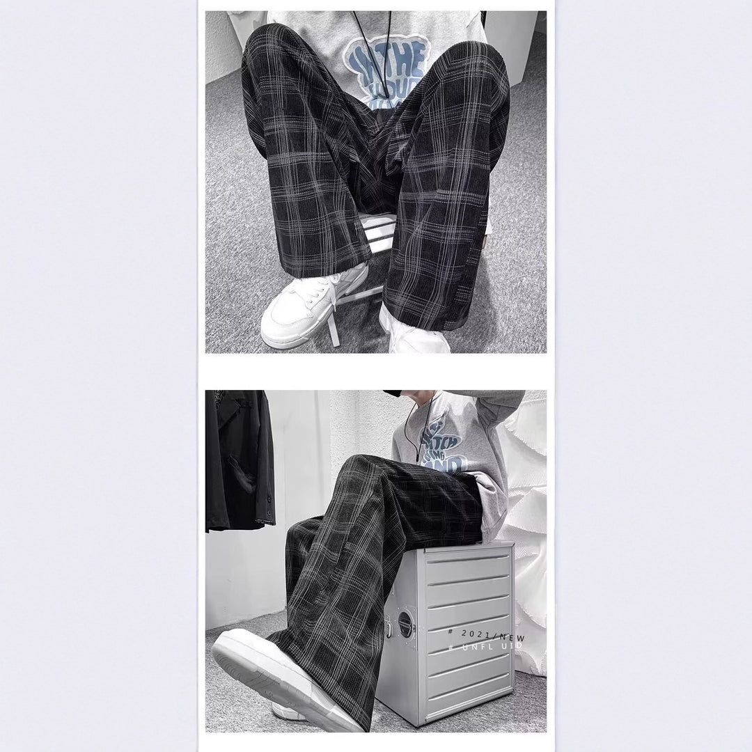 Damen Weit geschnittene Karohose Drune