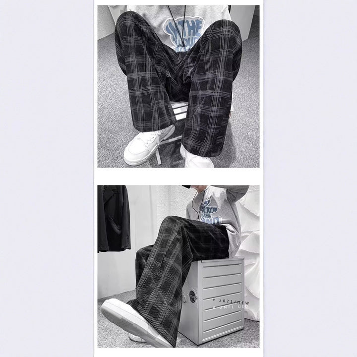 Damen Weit geschnittene Karohose Drune