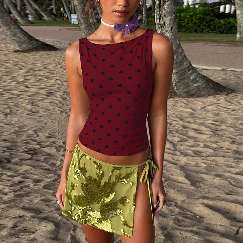 Damen Polka-Dots Tanktop Drune