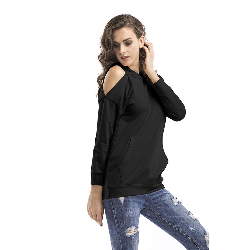 Damen Sweatshirt mit Off-Shoulder Design und bequemer Passform Drune